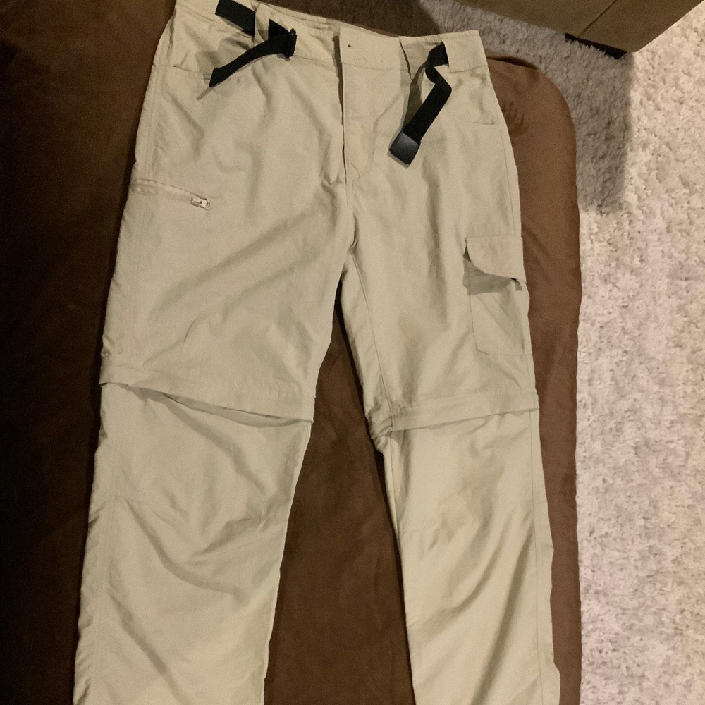 American Outback Tan S 32 Cargo, Convertible Zip Off Pants/Shorts Outdoor Sport